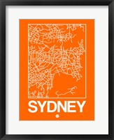 Orange Map of Sydney Fine Art Print