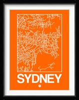 Orange Map of Sydney Fine Art Print
