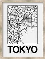 White Map of Tokyo Fine Art Print