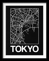 Black Map of Tokyo Fine Art Print