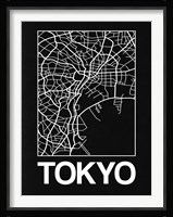 Black Map of Tokyo Fine Art Print