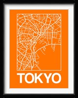 Orange Map of Tokyo Fine Art Print