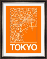 Orange Map of Tokyo Fine Art Print