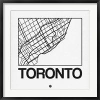 White Map of Toronto Fine Art Print