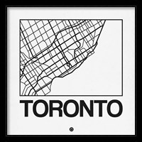 White Map of Toronto Fine Art Print