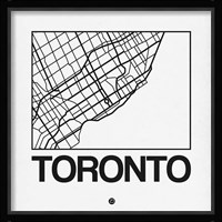 White Map of Toronto Fine Art Print
