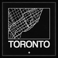 Black Map of Toronto Fine Art Print