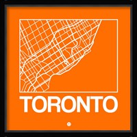 Orange Map of Toronto Fine Art Print