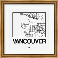 White Map of Vancouver Fine Art Print