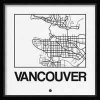 White Map of Vancouver Fine Art Print