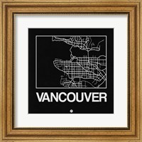 Black Map of Vancouver Fine Art Print