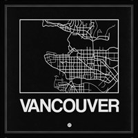 Black Map of Vancouver Fine Art Print