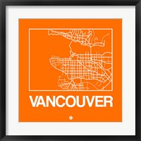 Orange Map of Vancouver Fine Art Print