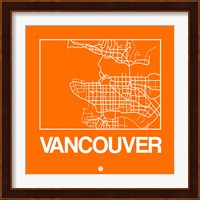 Orange Map of Vancouver Fine Art Print