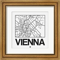White Map of Vienna Fine Art Print