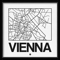 White Map of Vienna Fine Art Print