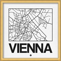 White Map of Vienna Fine Art Print