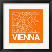 Orange Map of Vienna Fine Art Print