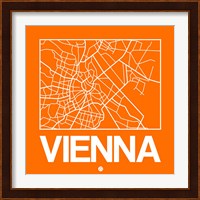 Orange Map of Vienna Fine Art Print
