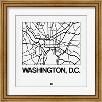 White Map of Washington, D.C. Fine Art Print