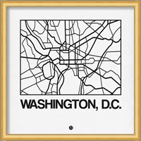 White Map of Washington, D.C. Fine Art Print