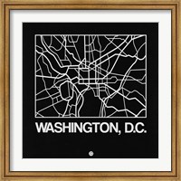 Black Map of Washington, D.C. Fine Art Print