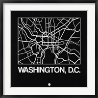 Black Map of Washington, D.C. Fine Art Print