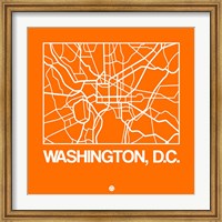 Orange Map of Washington, D.C. Fine Art Print