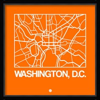 Orange Map of Washington, D.C. Fine Art Print