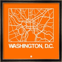 Orange Map of Washington, D.C. Fine Art Print