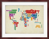 Typography World Map 3 Fine Art Print