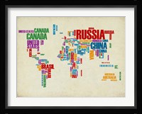 Typography World Map 3 Fine Art Print