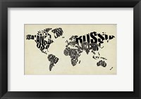 Typography World Map 4 Fine Art Print