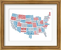 Typography USA Map Fine Art Print