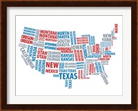 Typography USA Map Fine Art Print