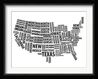 Typography USA Map Fine Art Print