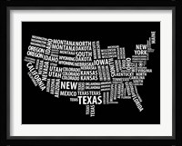 Typography USA Map Fine Art Print