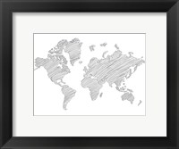 World Map Scribble 1 Fine Art Print