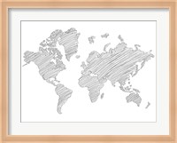 World Map Scribble 1 Fine Art Print