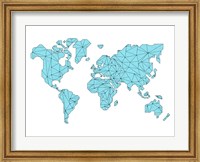 World Map Blue Fine Art Print
