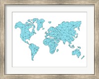 World Map Blue Fine Art Print