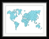 World Map Blue Fine Art Print