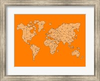 World Map Orange 1 Fine Art Print