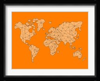 World Map Orange 1 Fine Art Print