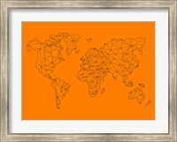 World Map Orange 2 Fine Art Print