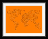 World Map Orange 2 Fine Art Print