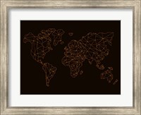 World Map Orange 3 Fine Art Print