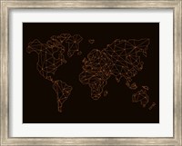 World Map Orange 3 Fine Art Print