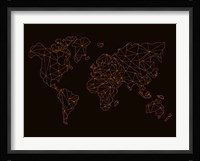 World Map Orange 3 Fine Art Print