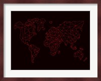 World Map Red Fine Art Print